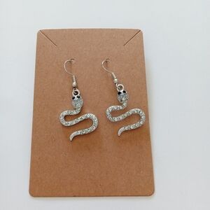 Elegant Silver Snake Earrings